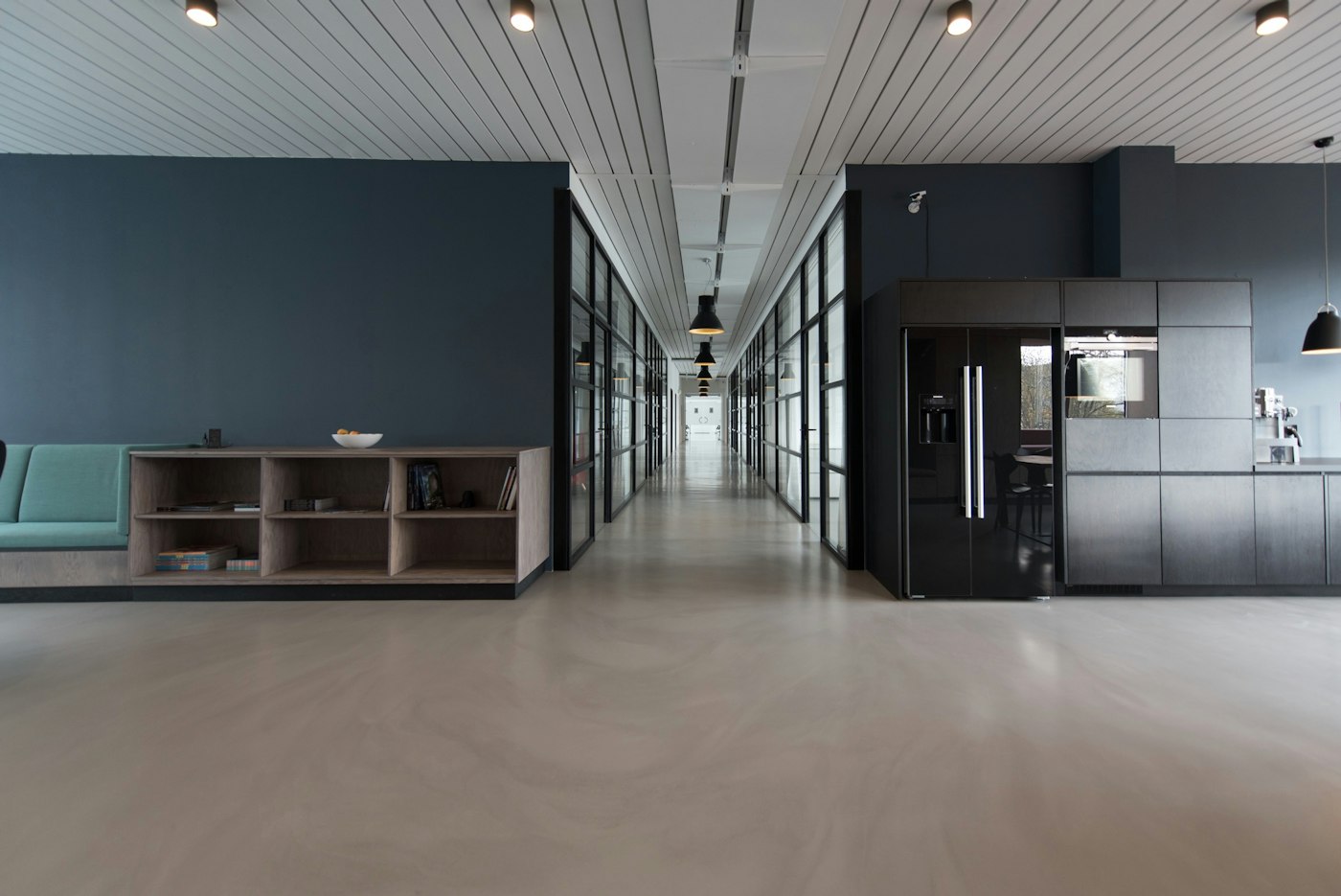 Bright interior hallway of the centre
