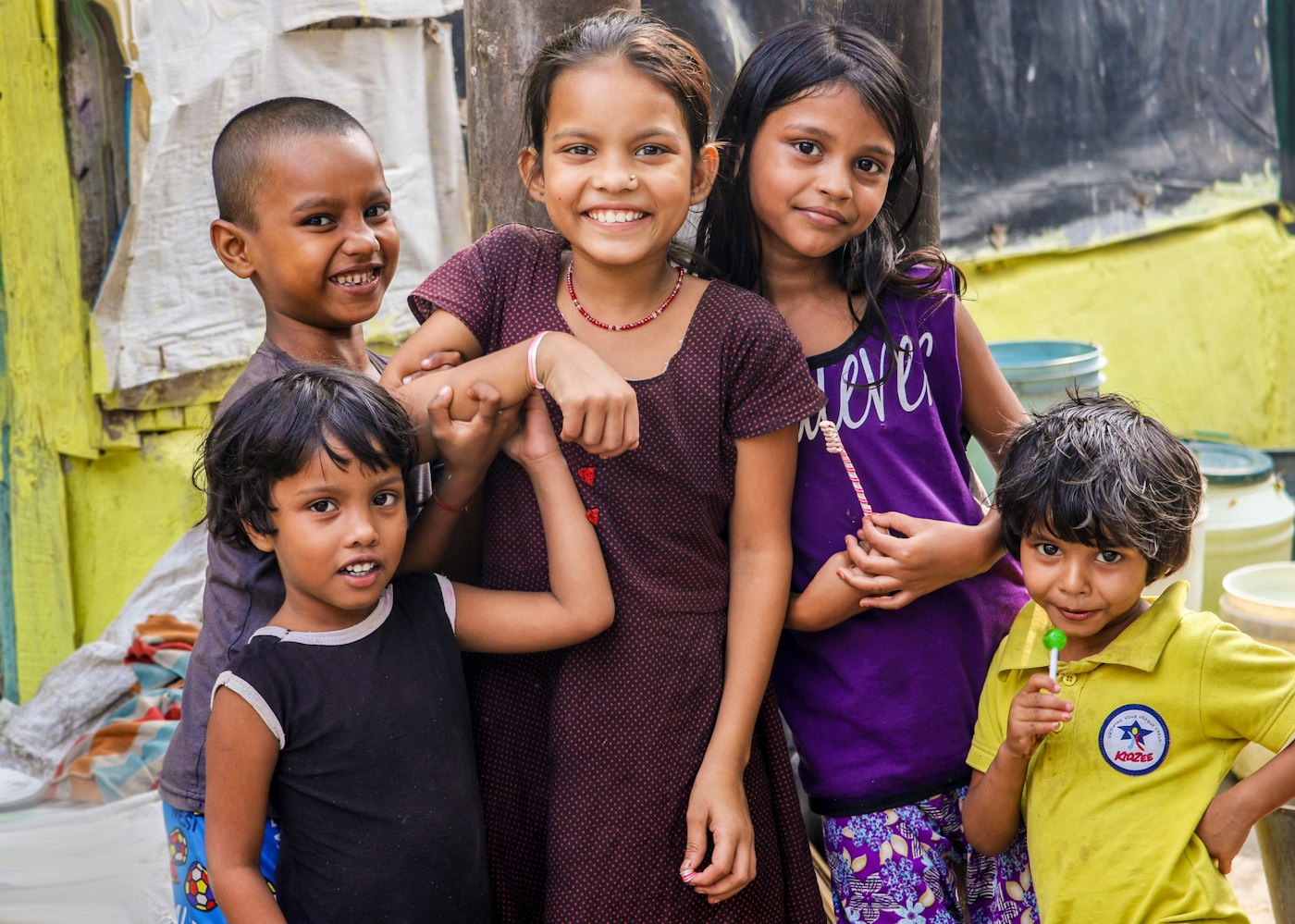 Group of kids smiling together